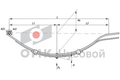 Рессора задняя для прицепа AL-KO 3 листа